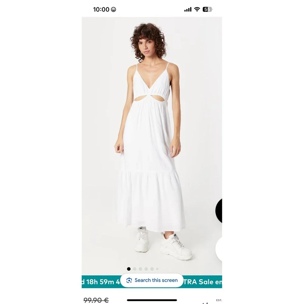 Abercrombie & Fitch White Tiered Cutout Maxi Dress Size Large‎ Tall Prairie Boho